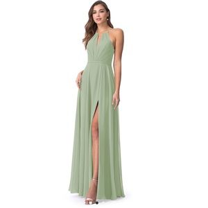 Azazie Evalleen Bridesmaid Dress in Dusty Sage. Size A2. Unworn.